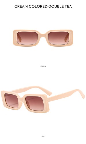 Retro UV400 Trend Color Matching Shades Sunglass Small Size Men Square Frame Sunglasses