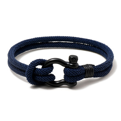 Men U shape Survival Bracelet Outdoor Camping Rescue Emergency Rope Bracelet For Women Black Stainless Steel Sport Buckl