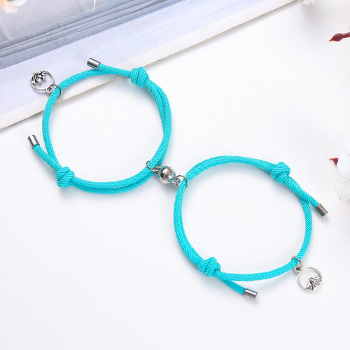 2pcs Couple Magnet Attract Each Other Creative Personality Couple Bracelet Men and Women Charm Girl Bracelet Jewelry Lov