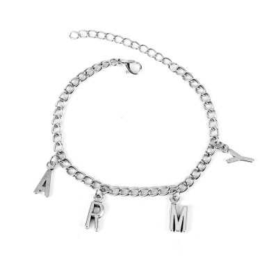 ARMY Letter Charm Bracelet Initial for Women Men Teen Kpop Boys Jewelry Korean Style Birthday Gifts