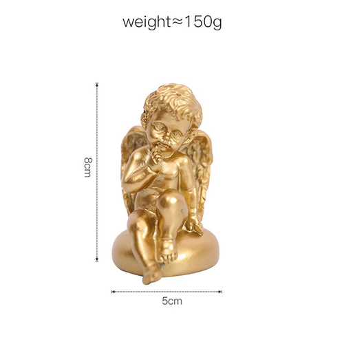 Nordic Light Luxury Gold Lovely Resin Crafts Small Angel Birthday Gift Romantic Creative Decoration