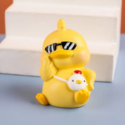 Cartoon Cute Little Yellow Duck Resin Decoration Car Home Decoration Desk Room Decoration