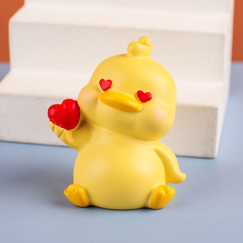 Cartoon Cute Little Yellow Duck Resin Decoration Car Home Decoration Desk Room Decoration