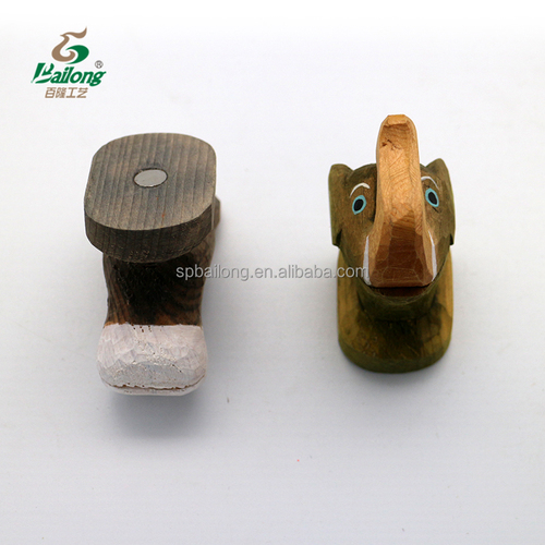 Professional  cute wooden crafts animal shape fridge magnet card holder home decor