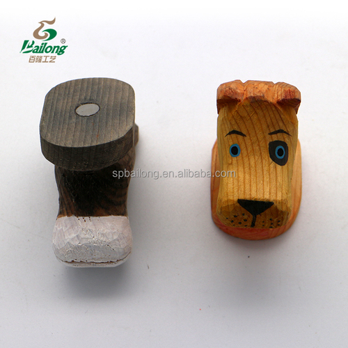 Professional  cute wooden crafts animal shape fridge magnet card holder home decor