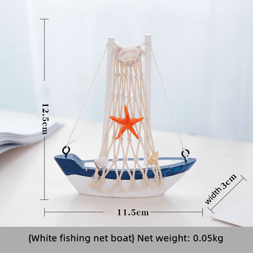 Mediterranean style Mini home desktop decorations Wooden mini sailboats nautical crafts