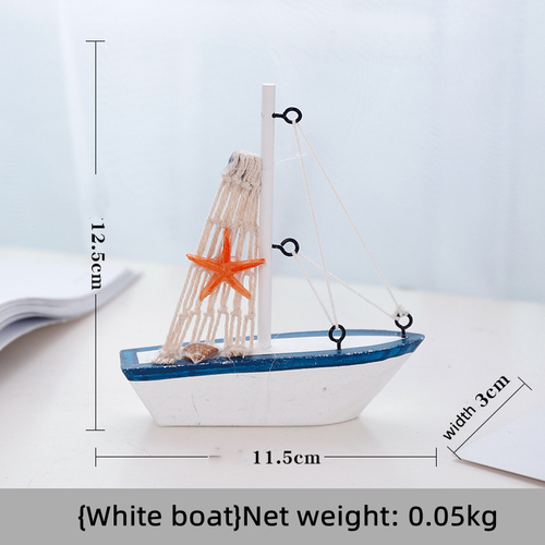 Mediterranean style Mini home desktop decorations Wooden mini sailboats nautical crafts