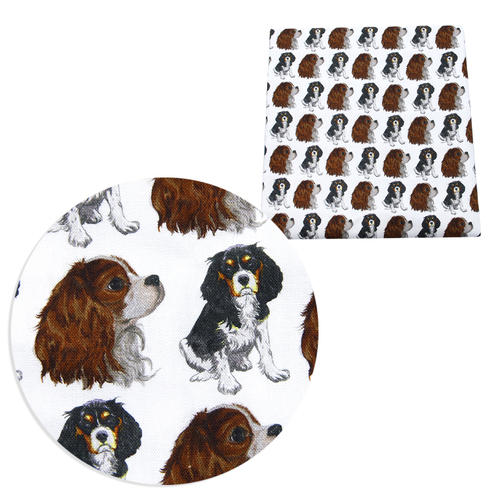 1/2 Yard  Digital Printed Dogs Cartoon 100% Cotton Fabric For Crafts Sewing Home Textile 13597
