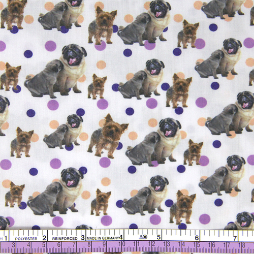 1/2 Yard  Digital Printed Dogs Cartoon 100% Cotton Fabric For Crafts Sewing Home Textile 13597