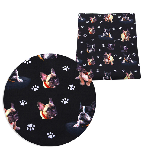 1/2 Yard  Digital Printed Dogs Cartoon 100% Cotton Fabric For Crafts Sewing Home Textile 13597