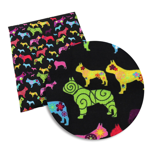 1/2 Yard  Digital Printed Dogs Cartoon 100% Cotton Fabric For Crafts Sewing Home Textile 13597