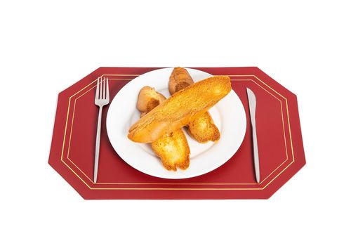 Simple leather placemat PU leather hotel placemat double-sided heat insulation table mat