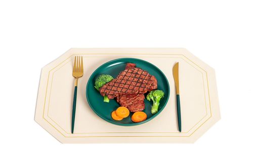 Simple leather placemat PU leather hotel placemat double-sided heat insulation table mat