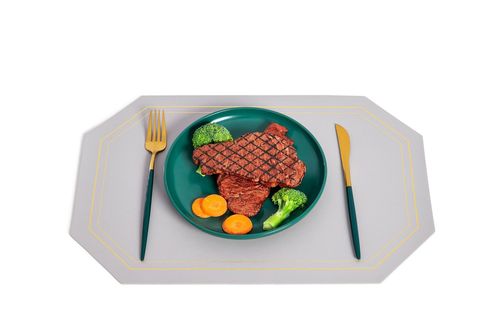 Simple leather placemat PU leather hotel placemat double-sided heat insulation table mat