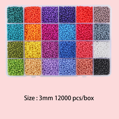  Hot 24 Colors 3mm Seed Beads Kit Set 12000Pcs/Box For DIY Jewelry Beads Necklace Bracelet Earring Beads Making