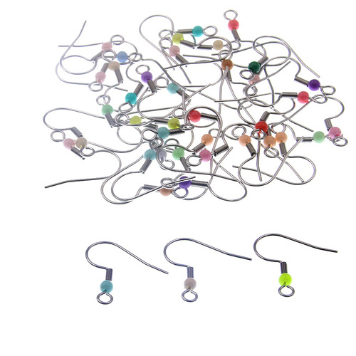  Stainless steel bead  Earring Hook DIY Jewelry Making  Earring   Hypoallergenic  Earring Findings