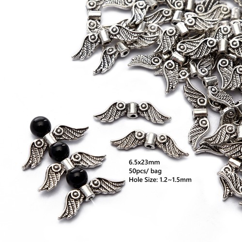 Bulk Price Various Styles Tibetan Silver Butterfly Angle Wings Metal Spacer Charms Beads for DIY Decoration Jewelry Maki
