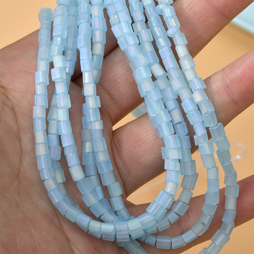  4mm Matte Crystal Beads Diy Bracelet Necklace Beaded Accessories Square Glass Spacer Beads For Jewelry Making
