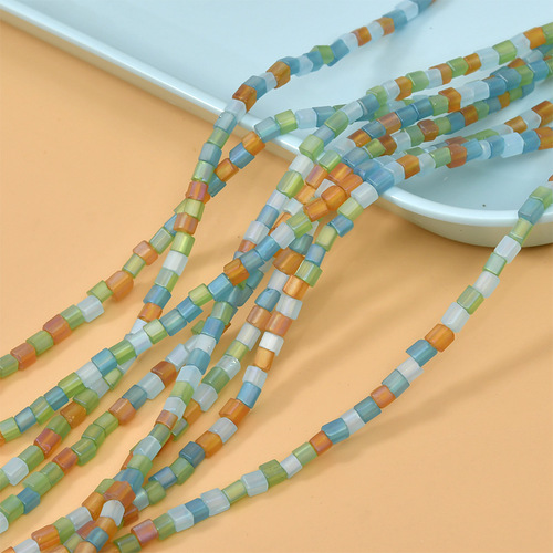  4mm Matte Crystal Beads Diy Bracelet Necklace Beaded Accessories Square Glass Spacer Beads For Jewelry Making