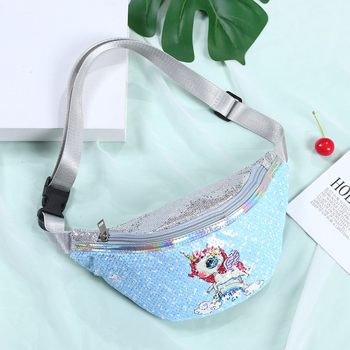  Unicorn Sequins Women Waist Packs Fanny Girls Belt Bag Cute Mermaid children girl fanny pack