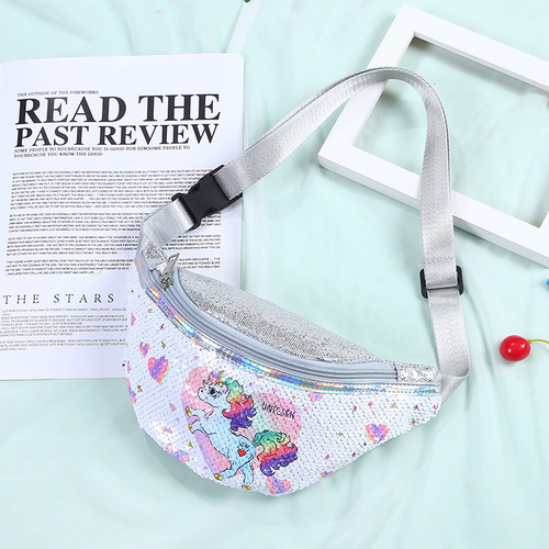  Unicorn Sequins Women Waist Packs Fanny Girls Belt Bag Cute Mermaid children girl fanny pack