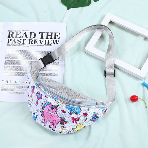  Unicorn Sequins Women Waist Packs Fanny Girls Belt Bag Cute Mermaid children girl fanny pack