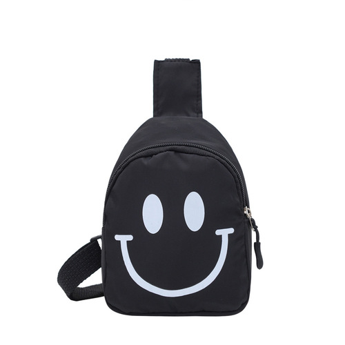 New Arrival Smiley 2022 Nylon Trend Kindergarten Baby Backpack Children Messenger Crossbody  Purse Kids Chest Bags