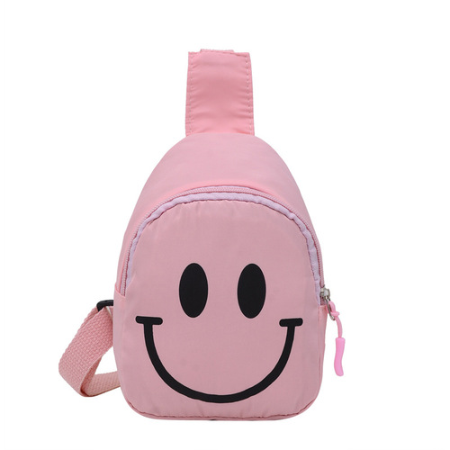 New Arrival Smiley 2022 Nylon Trend Kindergarten Baby Backpack Children Messenger Crossbody  Purse Kids Chest Bags