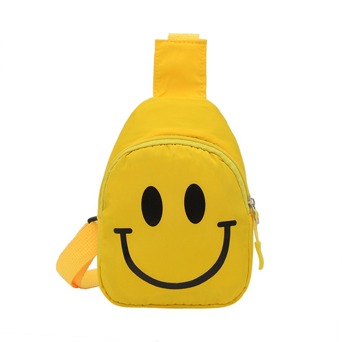 New Arrival Smiley 2022 Nylon Trend Kindergarten Baby Backpack Children Messenger Crossbody  Purse Kids Chest Bags