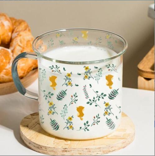 2023 hot sale breakfast Cup heat-resistant glass milk breakfast cup with handle mug