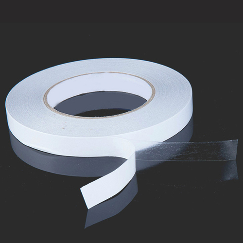 Tissue material sealing double sided tape for courier bags
