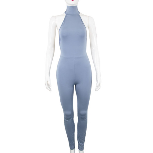 Hot selling autumn women's sexy open chest slim fitting hip lifting jumpsuit