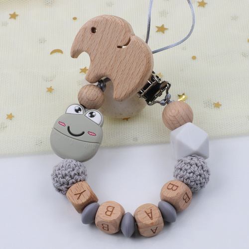 5 Color Pacifier Chain for Baby Teething Holder NEW Wooden Baby Pacifier Clip Personalised Name Soother Chew Toy Dummy 