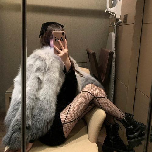 High Elastic Women's Fishnet Tights Sexy Mesh Hollow Pantyhose, Luxury Black Letter Stockings