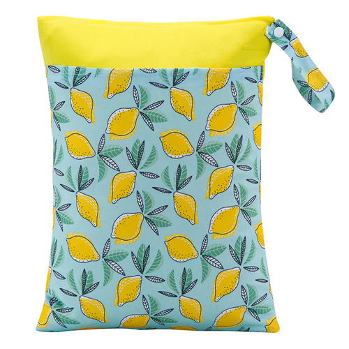 Printed Double Zipper Dry Swimming Waterproof Baby Cloth Diaper Wet Bag 30X40cm