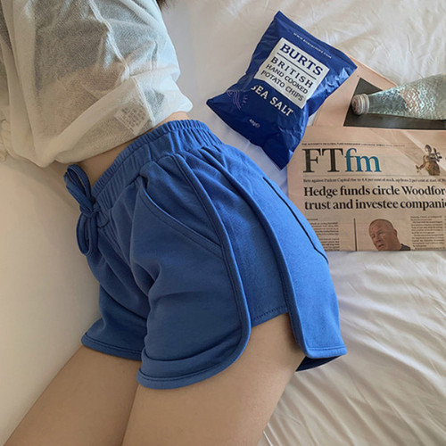 2023 Summer Loose Fashion Solid Color Elastic High Waist Sports Hot Shorts Casual Home Running Women's Wild Shorts Cloth