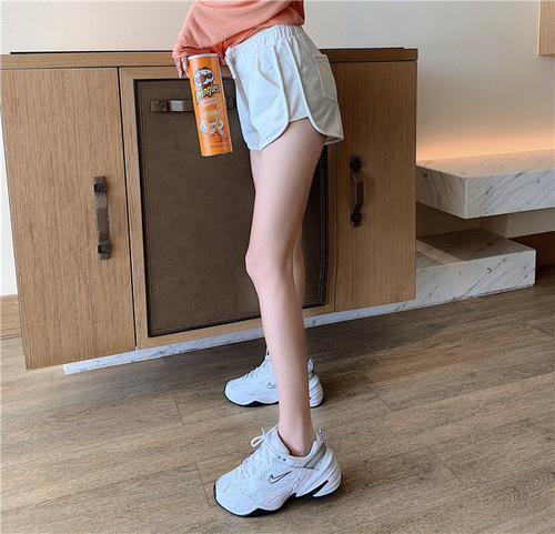 2023 Summer Loose Fashion Solid Color Elastic High Waist Sports Hot Shorts Casual Home Running Women's Wild Shorts Cloth