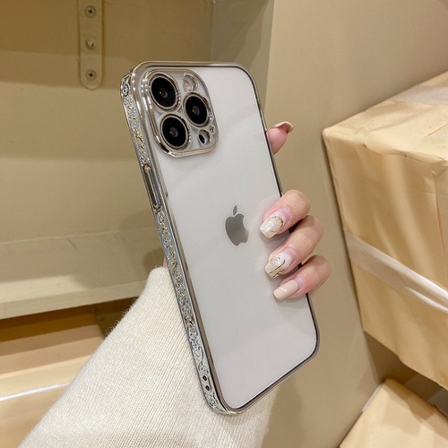 For iphone 14 Texture Electroplating Phone Case TPU Transparent Magnetic Ring TPU Mobile Phone Case Cover for OPPO F15