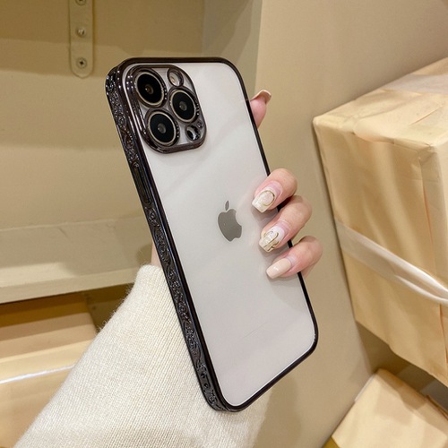 For iphone 14 Texture Electroplating Phone Case TPU Transparent Magnetic Ring TPU Mobile Phone Case Cover for OPPO F15