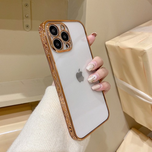 For iphone 14 Texture Electroplating Phone Case TPU Transparent Magnetic Ring TPU Mobile Phone Case Cover for OPPO F15