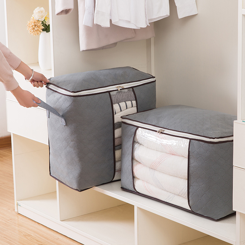  Hot Sale 3Layer Non-woven Handbag Foldable Comforters Blankets Organizer Ziplock Large Capacity Clothes Storag
