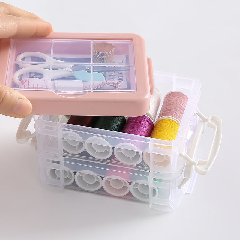  30pcs Needle Set Portable Mini Multi-color Travelling Household Plastic Sewing Box Set With Accessories