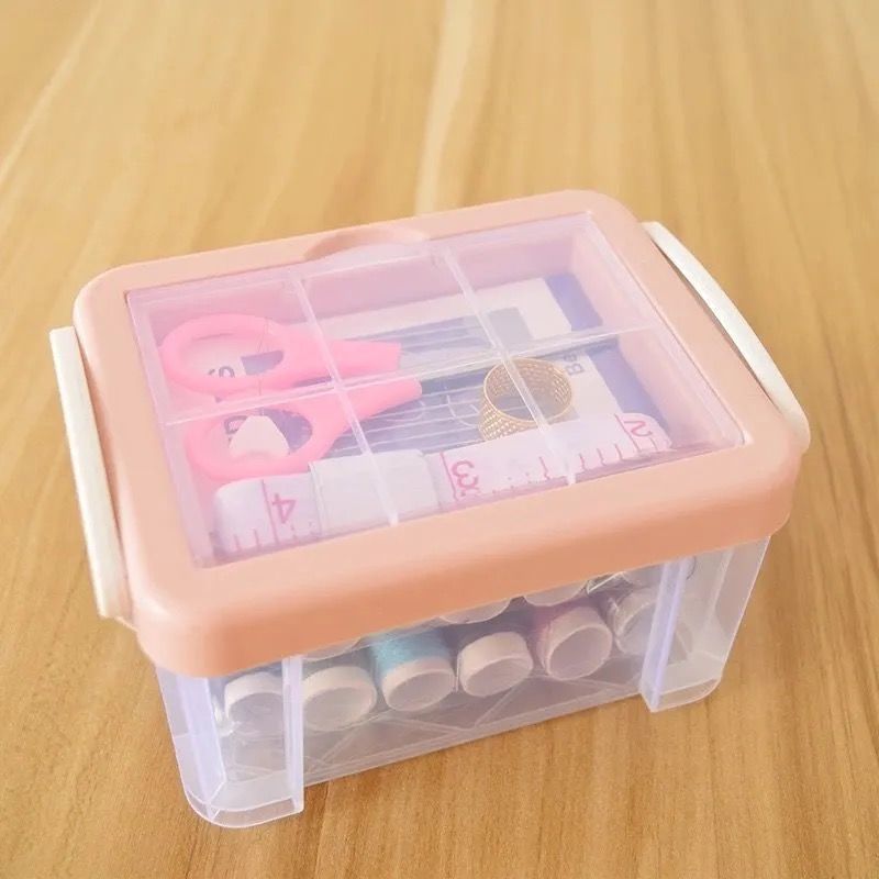  30pcs Needle Set Portable Mini Multi-color Travelling Household Plastic Sewing Box Set With Accessories