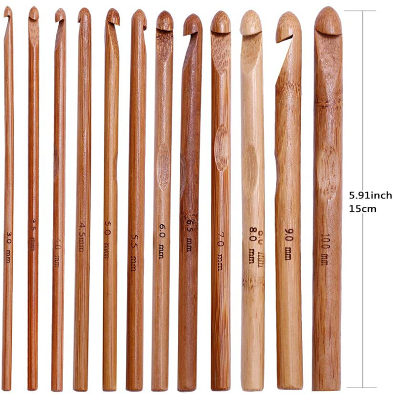 MGZ-14  Bamboo Wooden Handle Crochet hook Sewing Tools Needle crochet kit