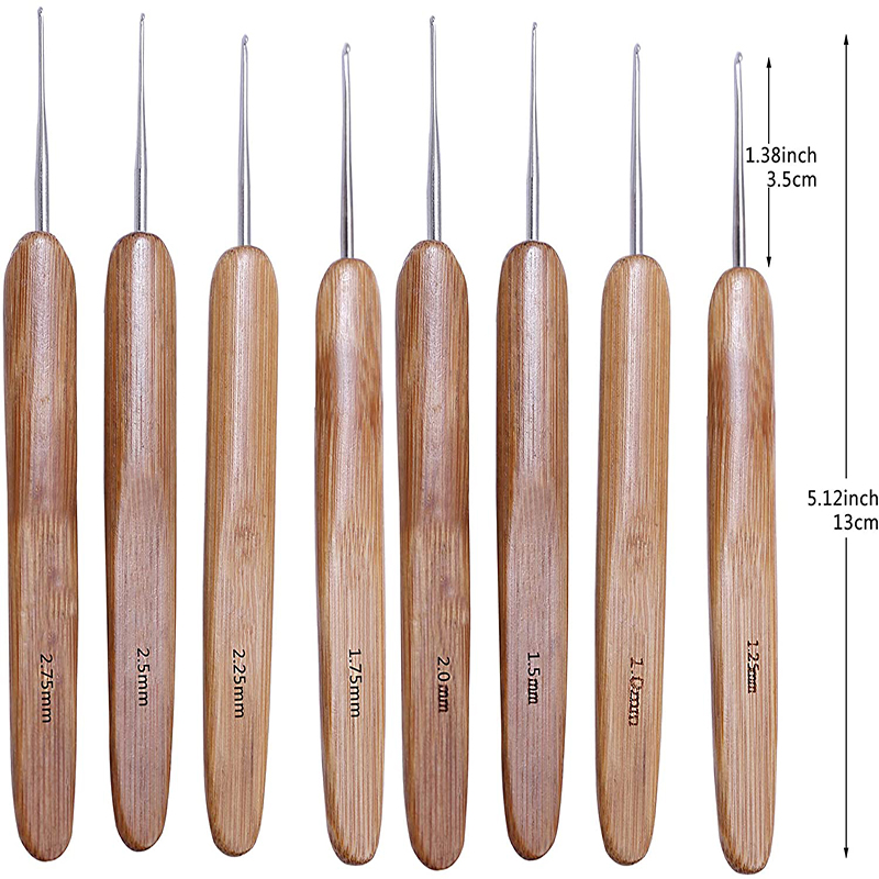 MGZ-14  Bamboo Wooden Handle Crochet hook Sewing Tools Needle crochet kit