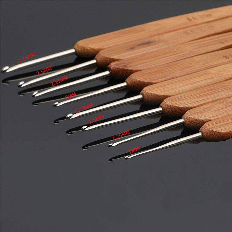 MGZ-14  Bamboo Wooden Handle Crochet hook Sewing Tools Needle crochet kit