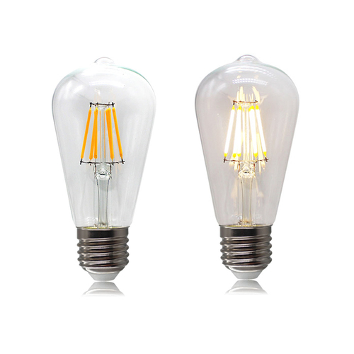 High brightness dimmable 4w 6w 8w e27 bulb light ST64 LED Filament lamp