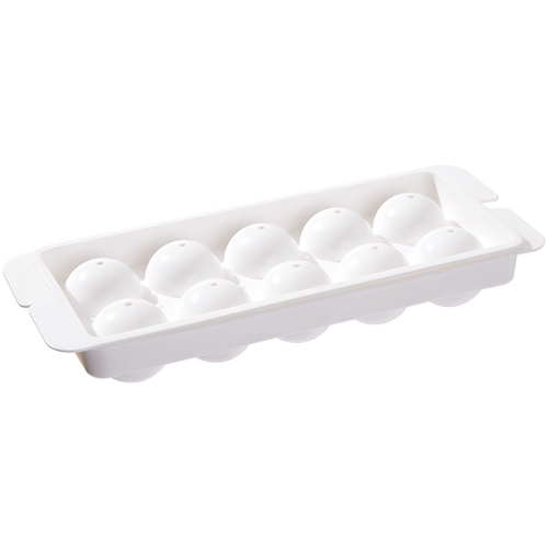 FaSoLa BPA-Free Stocked PP Ice Cube Trays Round Ice Ball Mold Spheres Ice Maker for Freezer with Lid 3 and 10 Round Whit