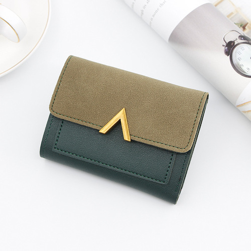 Women's Fashion Grind Arenaceous Zipper Wallet Mini Credit Card Holder