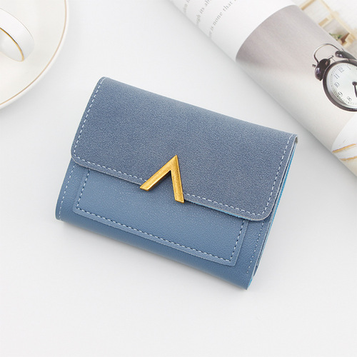 Women's Fashion Grind Arenaceous Zipper Wallet Mini Credit Card Holder